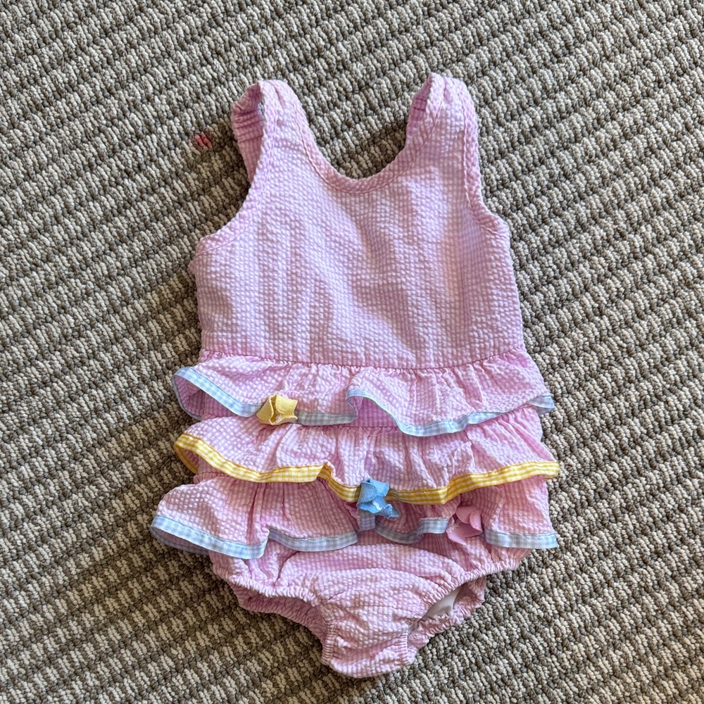 Pink Ruffled Kids One Piece